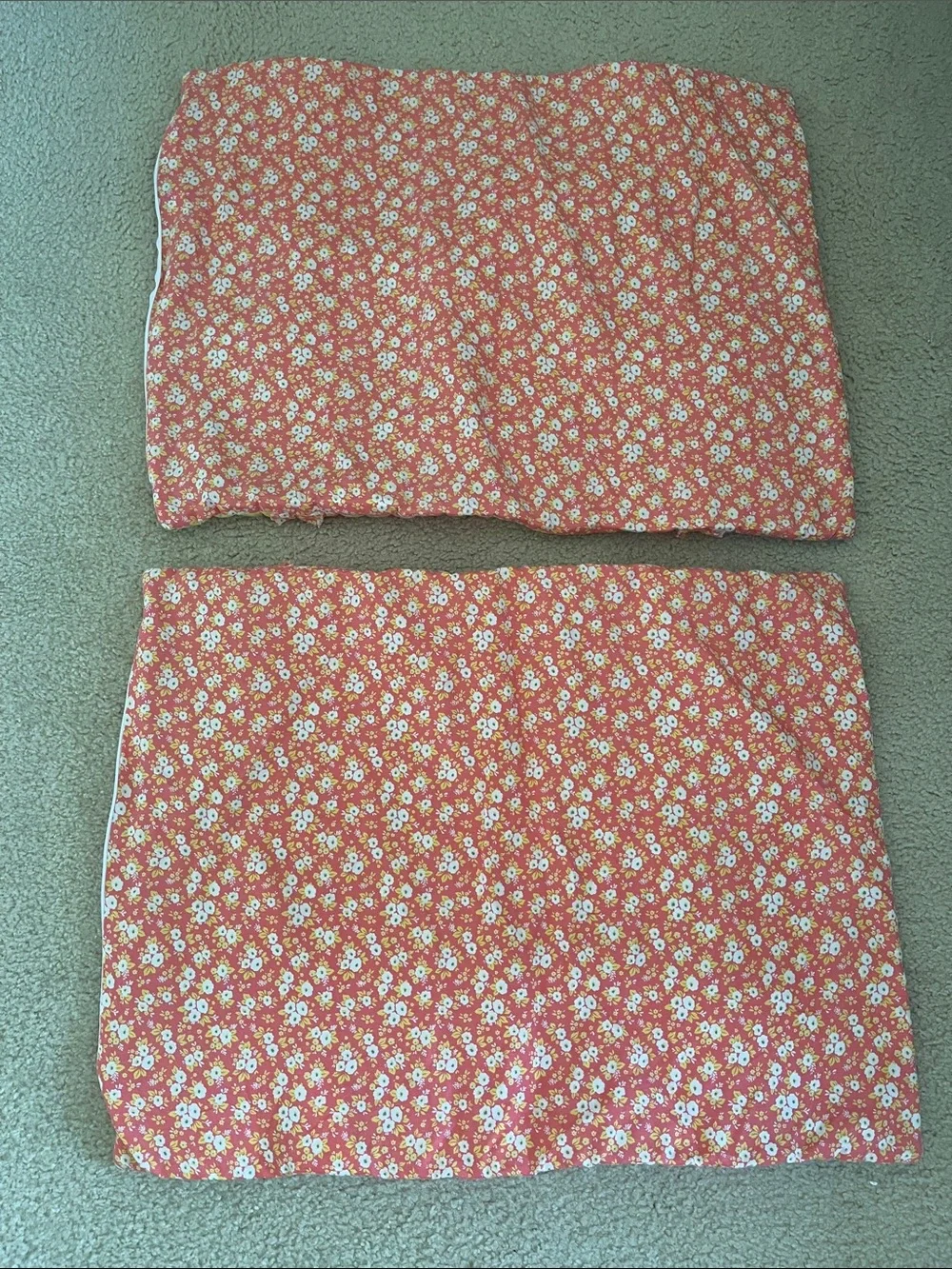 Floral Patchwork Quilted Pillow Shams - Yellow, Coral & Blue